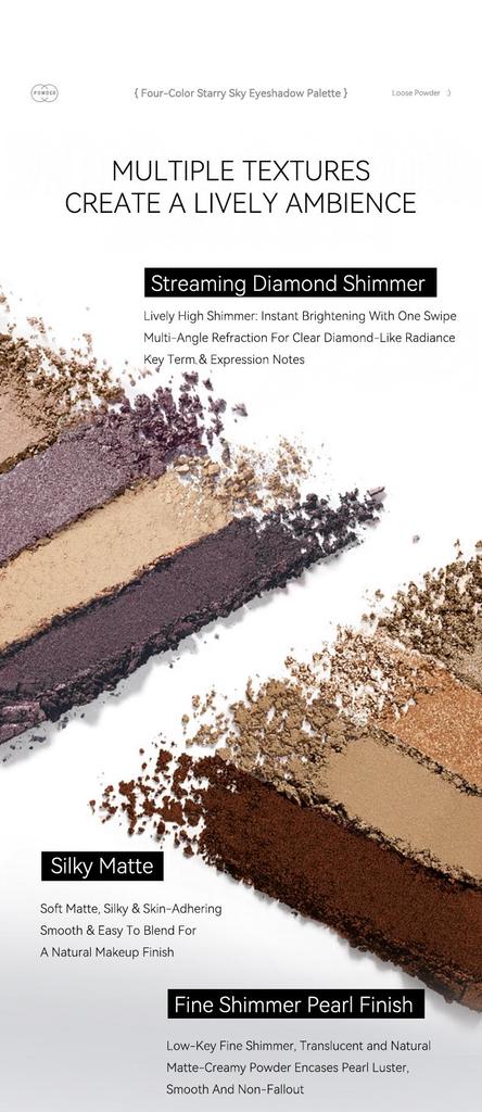 Highlighter-Palette, 4 Farbtöne, Seidige Textur, Lässt sich nahtlos verblenden, Verleiht Ausstrahlung, Hebt hervor, Beleuchtet, Helle bis mittlere Hauttöne, Angereichert mit Squalan, 24 Stunden Halt