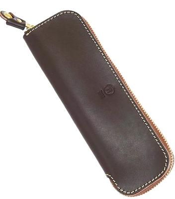 Pen Case Leather Brand Porco Rosso Tray Tochigi Leather Genuine Leather Simple Chocolate Men's Women's [sokunou]