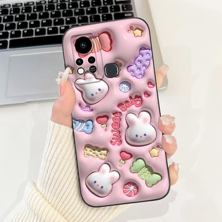 For Infinix Hot 11S Case X6812 X6812B Cute Panda Cartoon Cover Shockproof Phone Cases For Infinix Hot 11S NFC Hot11s Soft Fundas