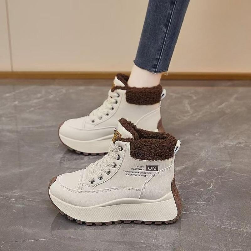 

High-top Cotton Shoes, Thick-soled Dad Shoes, New Fashionable Ankle Boots, Waterproof and Anti-slip Snow Boots 40 коричневый