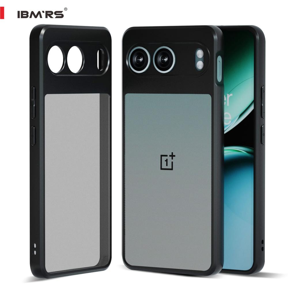 (Comes with wrist strap)IBMRS for OnePlus Nord 4 Case,Translucent Matte Back Slim Fit Shockproof Protective Case Cover - Black camo