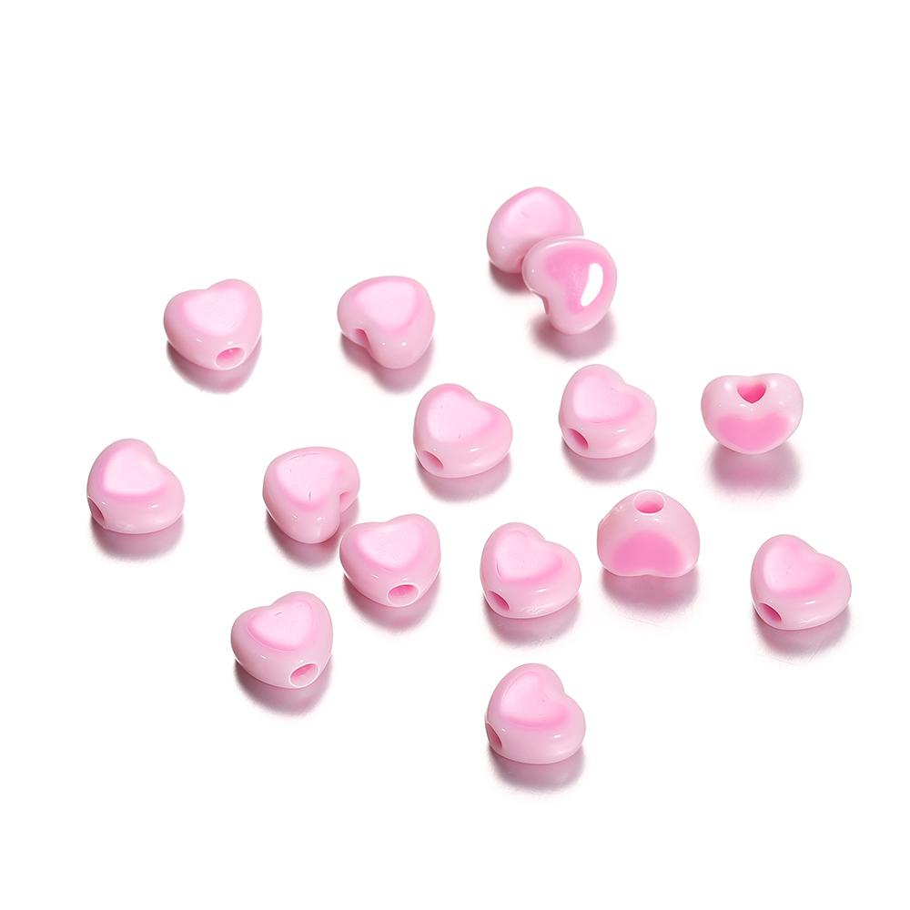 50/100pcs 6.5*8mm Acrylic Flat Love Heart Shape Loose Spacer Beads for Jewelry Making DIY Bracelet Necklace Accessories