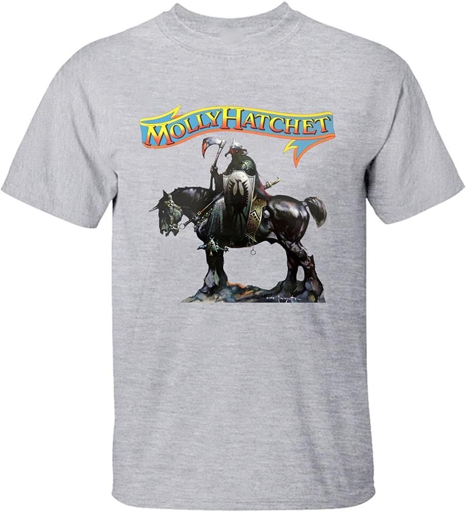 Vintage MOLLY HATCHET Band Cotton Sport Grey Unisex Full Size Tee Shirt SE032 Unisex T-Shirt L