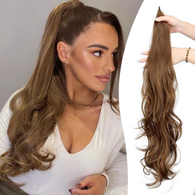 Ponytail Extension Flexible Wrap Around Hair Piece  Long Wavy Curly Hair Extensions for Women