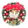 30cm Artificial Christmas Wreath For Front Door Red Bow Bell Christmas Wreath Door Hanging Window Ornaments Christmas Decoration