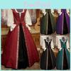 Elegant Renaissance Inspired Medieval Square Neck Dress Set For Women Perfect For Halloween