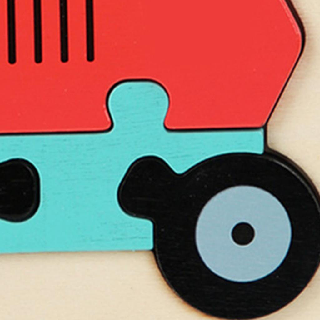 Dřevěné puzzle s vozidly, hračky, puzzle pro rané vzdělávání, interaktivní puzzle pro batolata, vzdělávací