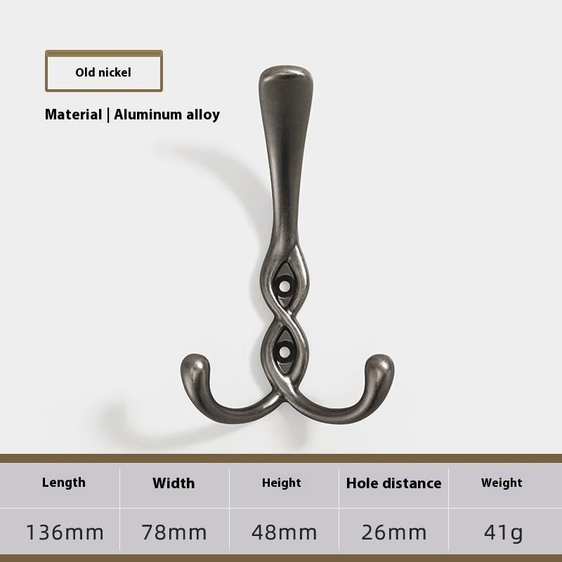 1Pcs Zinc Alloy Bronze Wall Mounted Hook Rustic Key Coat Bag Hat Hanger Robe Hooks Hanging Kitchen Bathroom Room Coat Rack Hooks