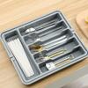 Plastic Cutlery Storage Tray Large Capacity Silverware Drawer Organizer Utensil Tray Set  for Home