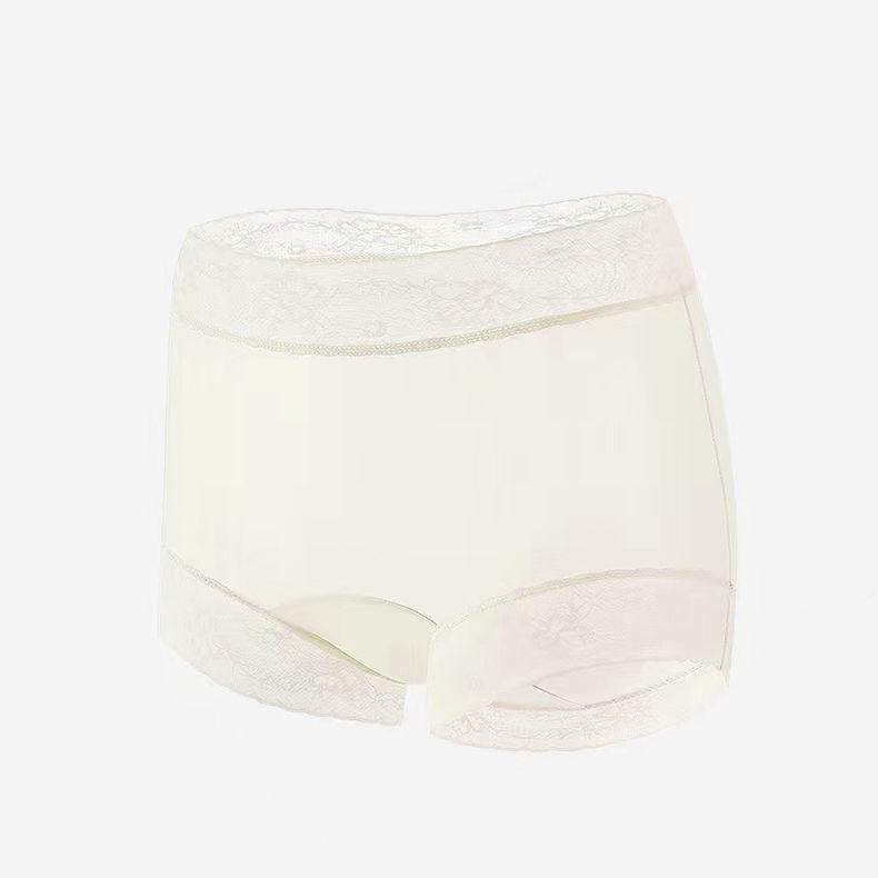 Hidden Valley Camellia: Ultra-thin Ice Silk Panties, Plus Size Breathable Mid-Waist Lace Boxers