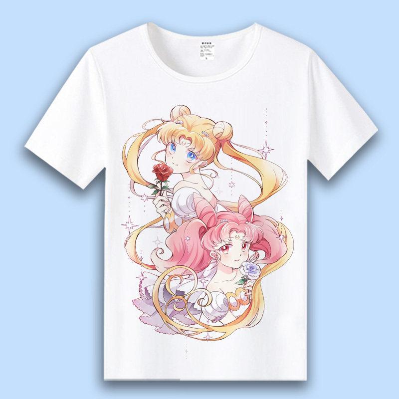 

Summer 2026 Sailor Moon Hare Everyday Life Sweet Street Trend 100 Cotton Print Loose Tshirt Male and Female Top Y2k 4XL