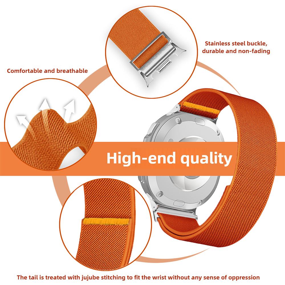 Nylon Watch Band for Samsung Galaxy Watch8 44mm/40mm/Watch8 Classic 46mm Adjustable Elastic Replacement Strap