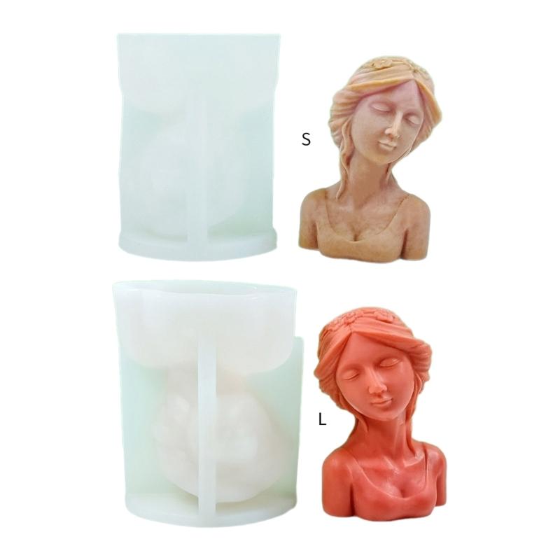 Elegant Portrait Resin Epoxy Molds Beautiful Girls Shape Figurines Decoration Creating Silicone Mold for Craft Project