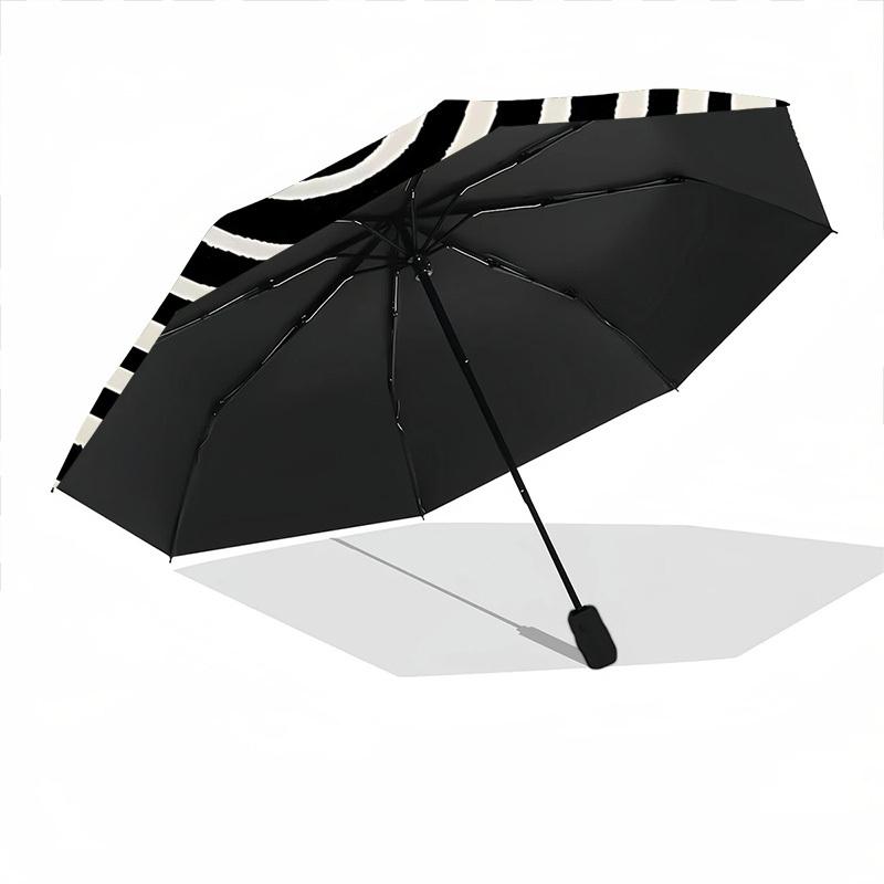 1pc Spiral Pattern Automatic Folding Umbrella - Compact 8-Rib Design, Durable Plastic & Iron, Lightweight for Outdoor Daily Use101