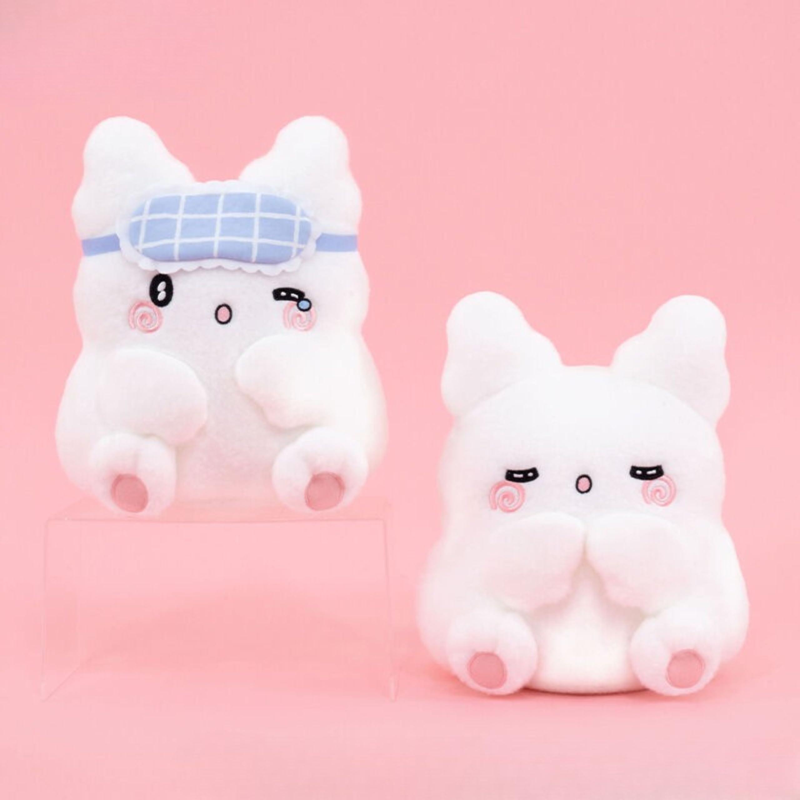 

Hanamaru Obake Sleepy Big Plush Toy Official 25cm Set of 2 Dozing and Approx. (A B Sleeping)