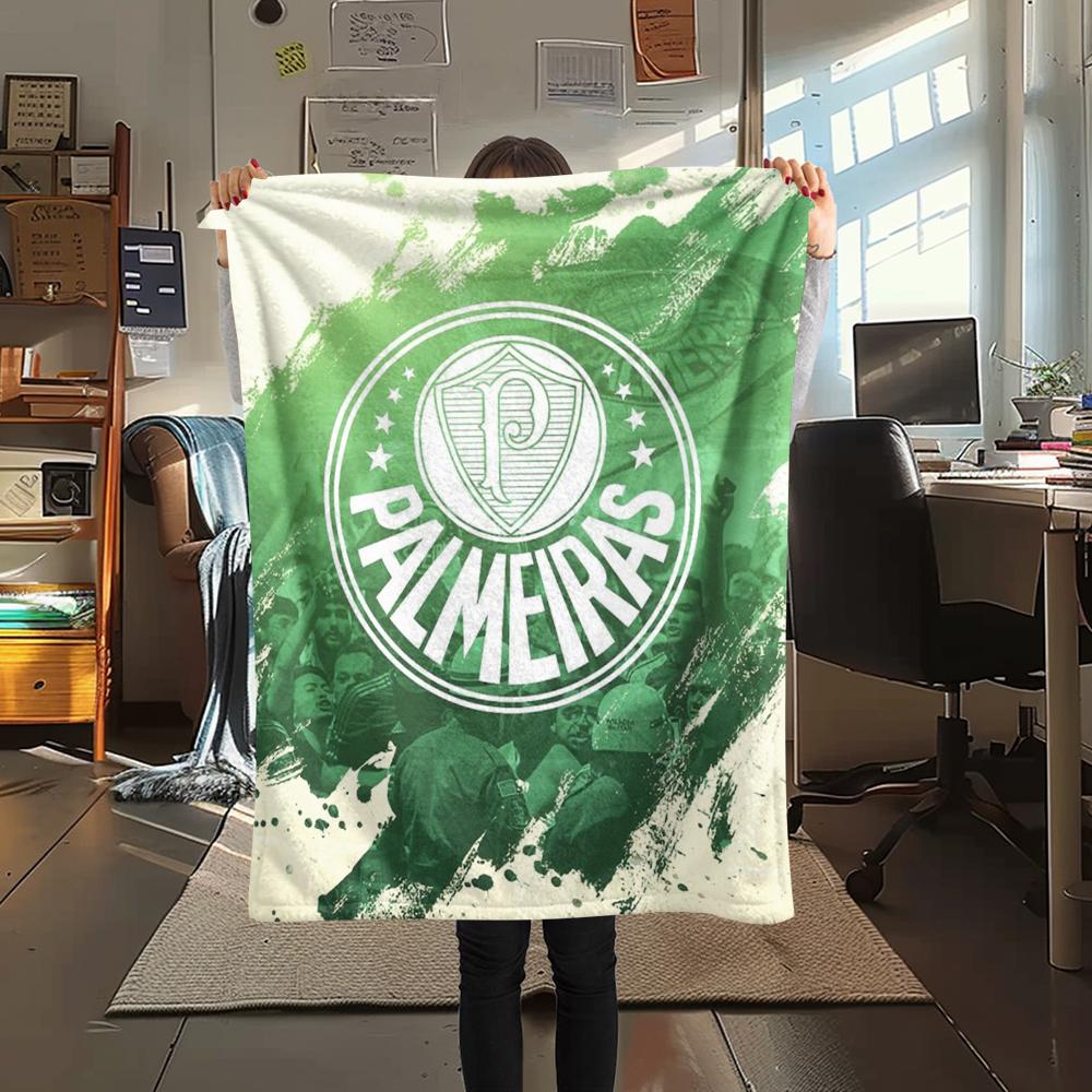 Palmeiras FC Pattern Flannel Blanket, High Quality Comfortable for All Seasons, Home Decor, Warmth and Comfort, Perfect for Gifts.