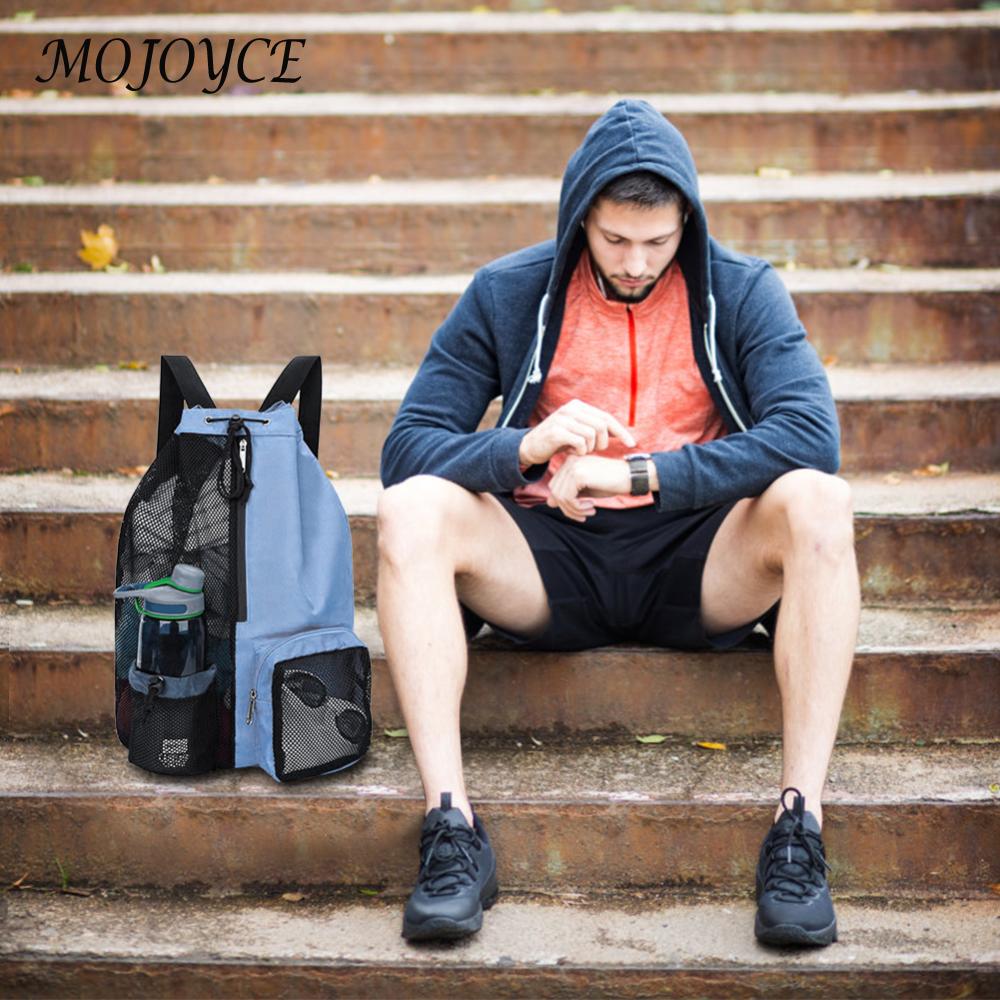 Mesh Drawstring Backpack Swimming Sports Bag Lightweight Drawstring Gym Bag Waterproof Adjustable Strap for Swimming Gym