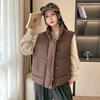 Wind Stand-up Collar Cotton Vest Women's Short Autumn and Winter New Women's Cotton Vest Sleeveless Cotton Vest