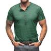 Men's Bamboo Cotton Henley T-Shirt - Short-Sleeve Outdoor European and American Style