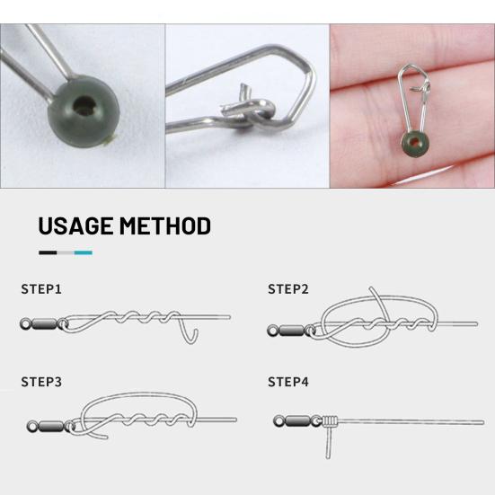 20Pcs Fishing Line Sinker Lock Snaps Fishing Clips Small Mini Design Easy To Carry Freshwater Stainless Steel Snaps Fishing Tackle