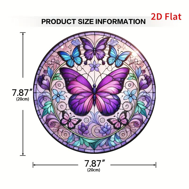 2D Flat Purple Butterfly Acrylic Decoration Sign, Christmas and Halloween Gift, Suitable for wall decoration, porch, room, villa, accents Home, Hallwa