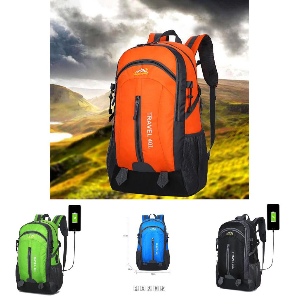 Spacious 40l Usb Breathable Charging Outdoor Sport Travel Camping Hiking Backpack