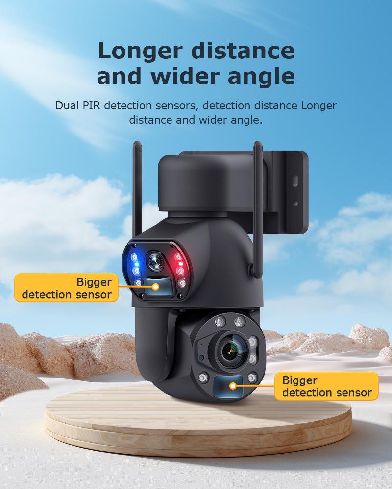 4G Dual-Lens 6MP Solar Camera with 36X Zoom and Full-Color Night Vision for All-Day Outdoor Surveillance