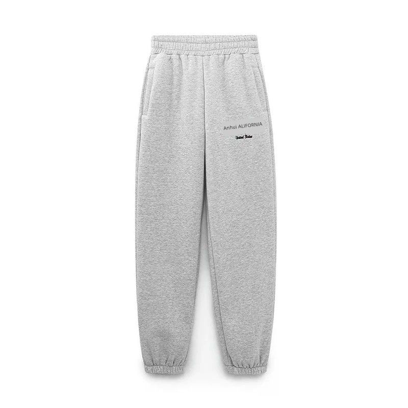 

Ur Autumn and Winter European and American Style round Neck Long Sleeve Printed Sweater Gray trousers L