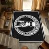 Vintage Rock & Roll Rug – Edgy Black & Gold Carpet for Bold Living Room or Bedroom Decor