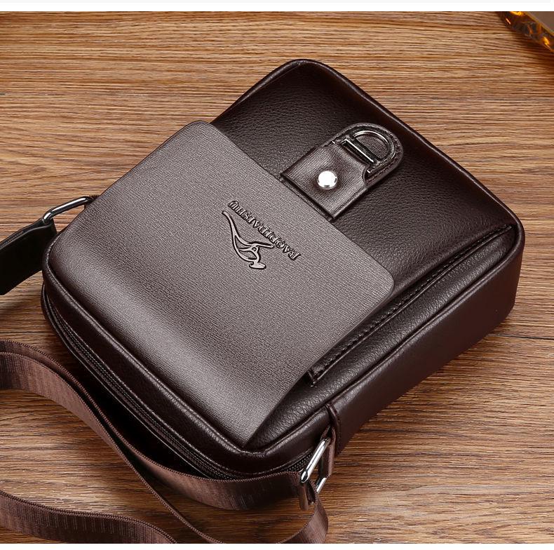 Men's Genuine Leather Crossbody Backpack - Casual & Business Trendy Bag