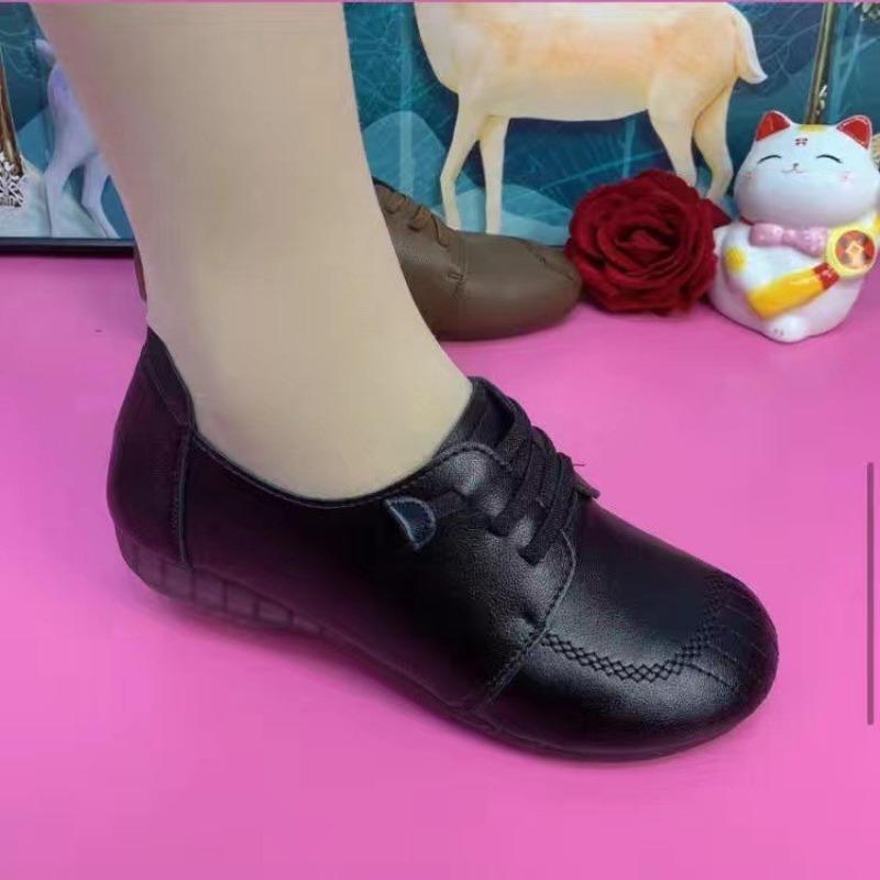 

Single shoes women s shallow mouth round head spring and autumn soft sole casual shoes women s shoes 35 чёрный