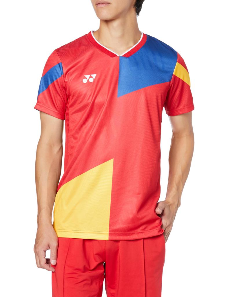 Tričko s krátkým rukávem, rubínově červené, L [YONEX] (Přizpůsobit styl) pánské (338)
