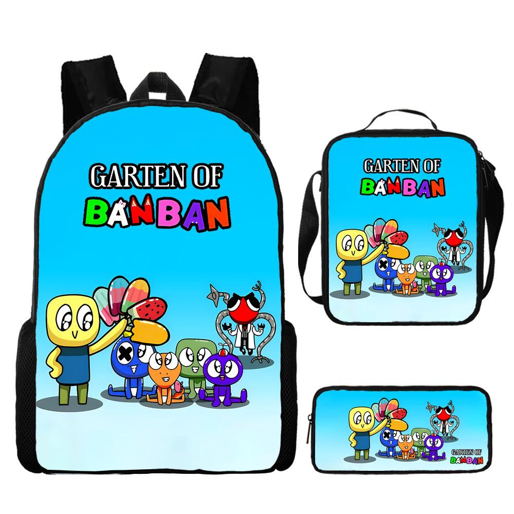 Rainbow Friends Zaino Scolastico Rainbow Friends Zaino Cartone Animato Borsa a Tracolla Astuccio Set da Tre Pezzi