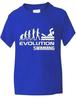 Evolution des Schwimmens Mädchen Jungen Schwimmer Geschenk T-Shirt Größen 1 - 13 Jahre