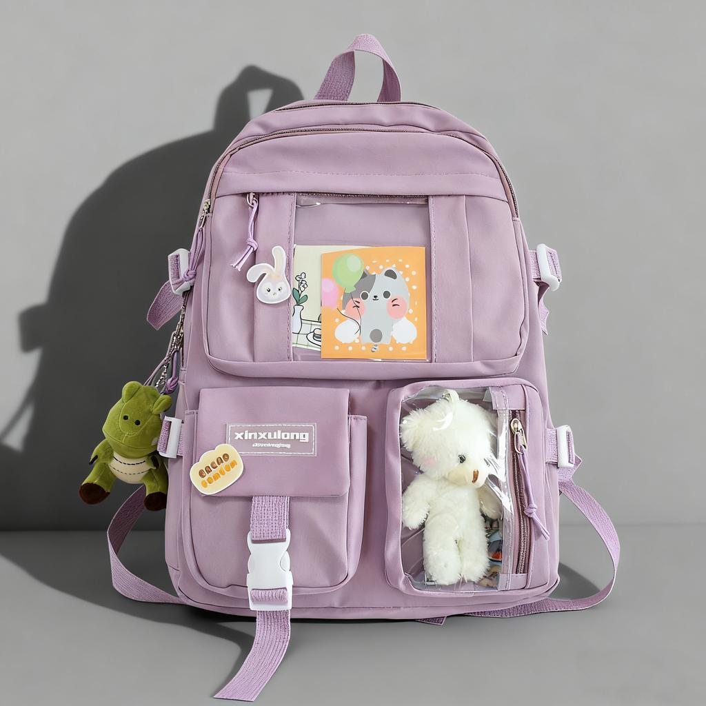 Ins women schoolbag high school student backpack girls' large-capacity backpack