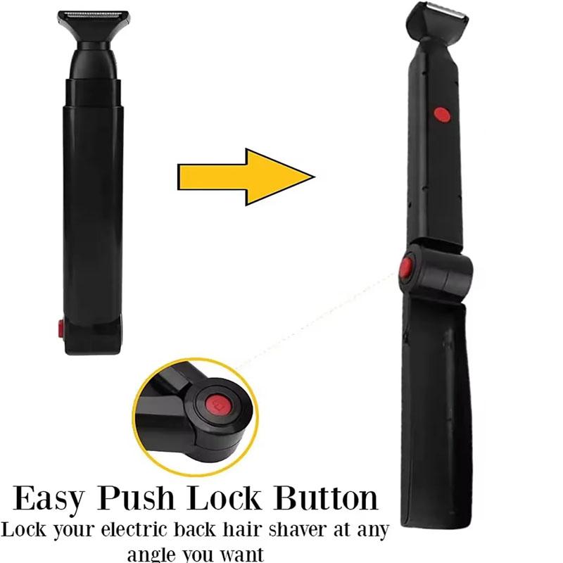 Hot Selling Electric Back Shaver with Folding Shaver for Men USB Rechargeable Folding Handle with Two Shave Heads