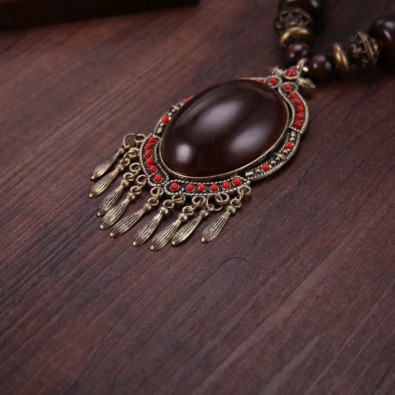 Landie Yunnan Tibetan Ethnic Style Bohemian Necklace Bead String Performance Pendant Accessories