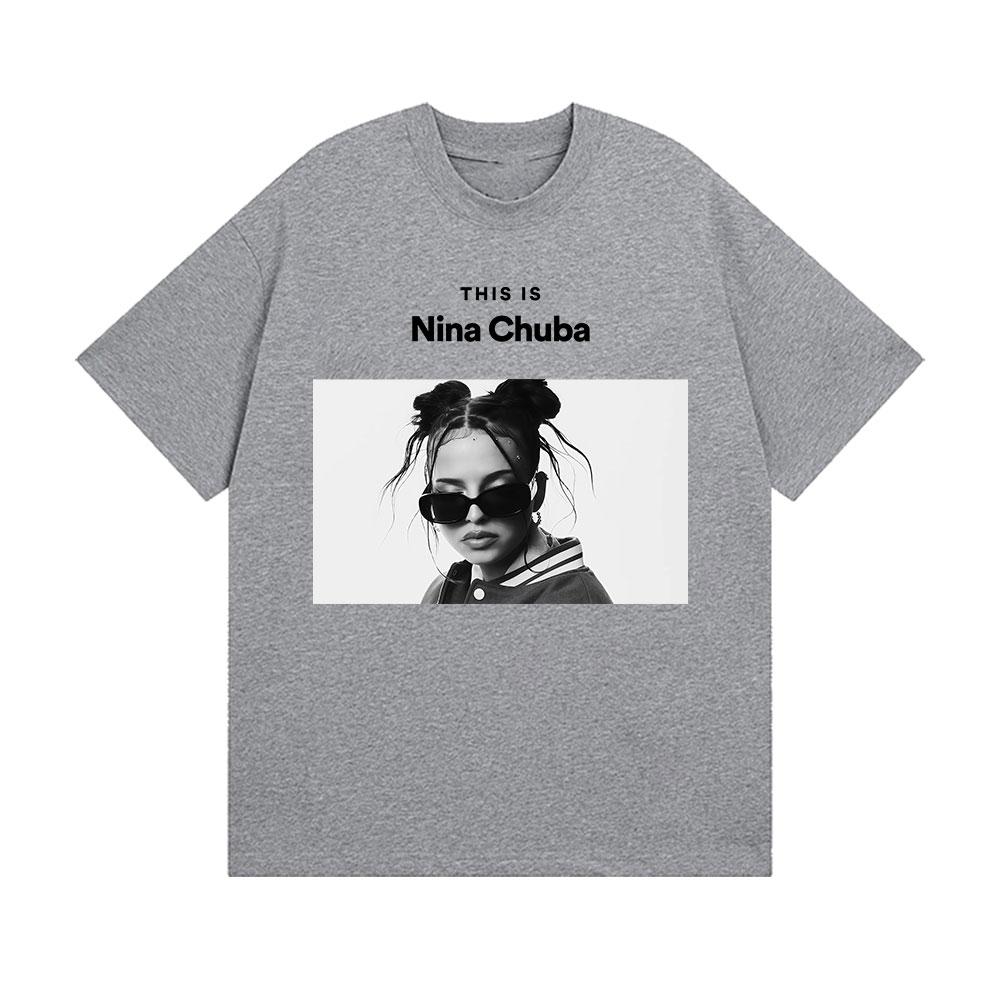 

2025 Summer Singer Nina Chuba Tour Album Graphic T-shirt Mens Women Fashion Harajuku T Shirts 100% Pure Cotton Printed T-shirt L
