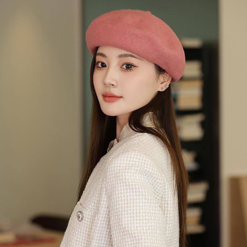 Versatile Korean Style Knit Beret for Women – Large, Warm, Gentle Autumn/Winter Hat