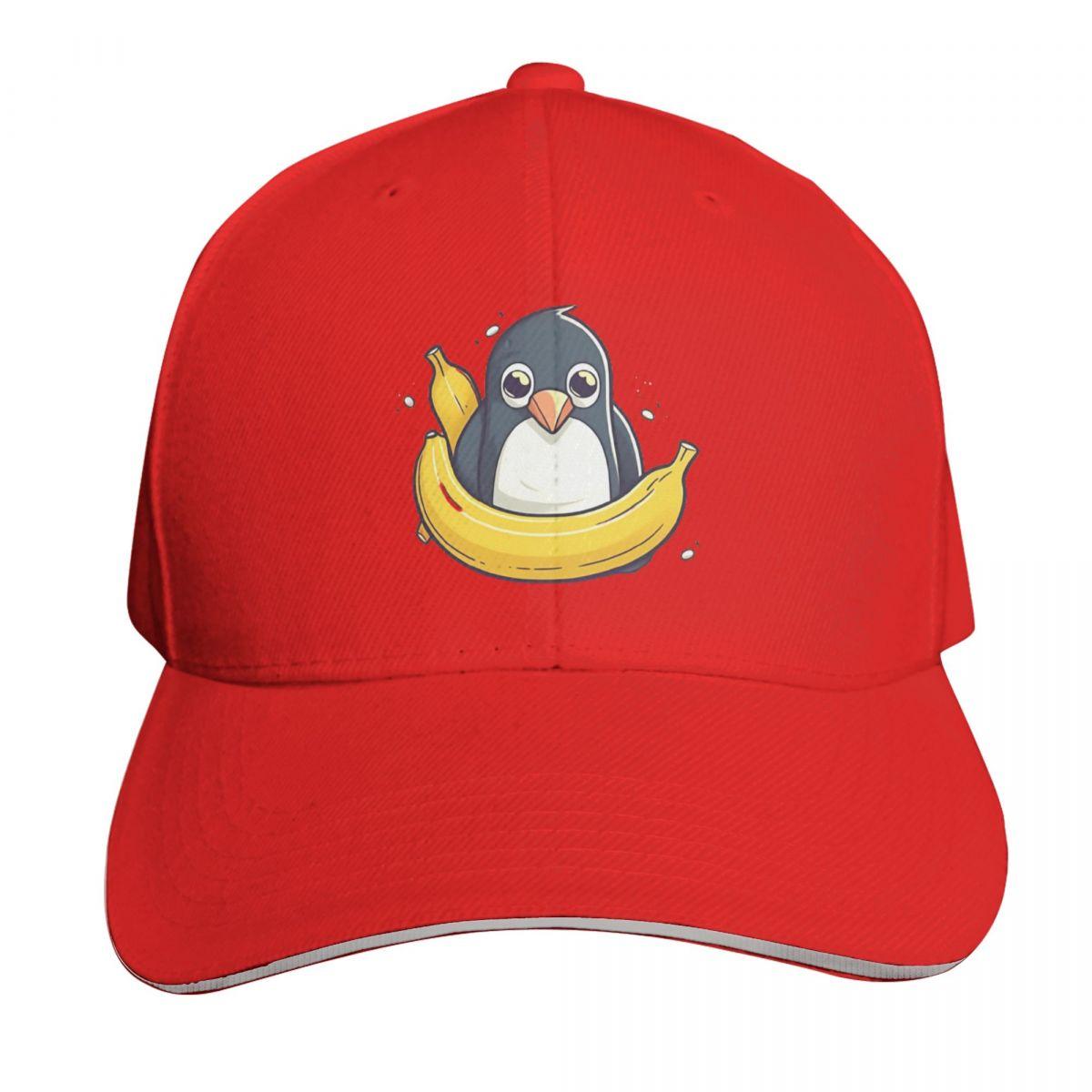 Cute penguin on a banana Baseball Cap Golf Wear F summer hat fishing caps Unisex Unisex Caps Womens