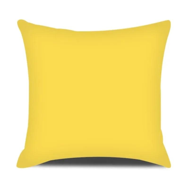 Daisy Flowers Green Yellow Plaid Double-Sided Printed Pillow Cover Short Plush Suitable Living Bedrooms Sofa Throw Cushion Cover