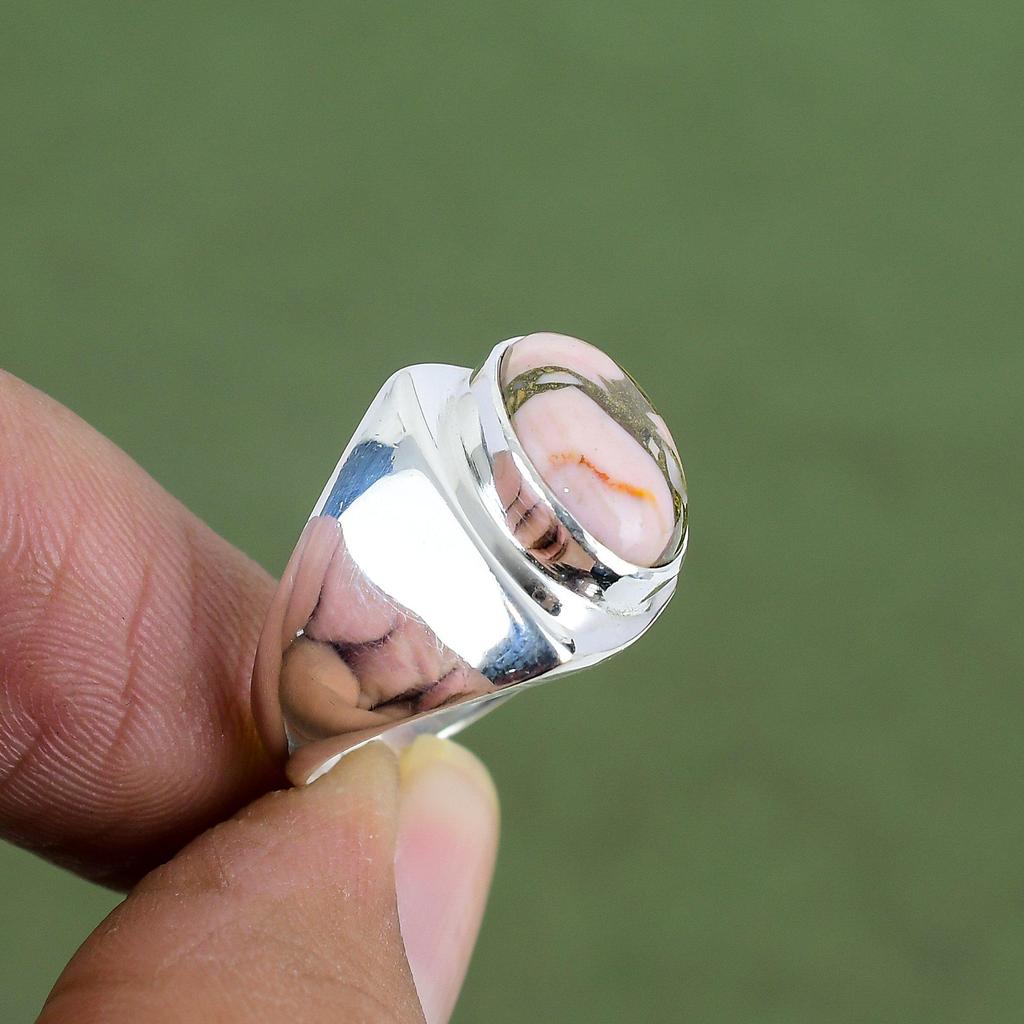 Kupferrosa Opal Ring 925 Sterling Silber Ring Geburtsstein Schmuck Echter Edelsteinring Handgefertigter Designerring Für Geschenke In Ringgröße Erhältlich