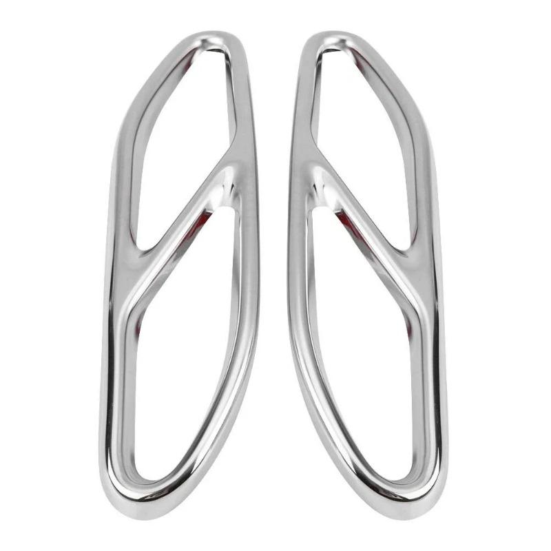 Hot Interior Mouldings 2pcs Steel Car Exhaust Muffler Tip Tail Pipe Cover Decoration Suitable for Mercedes Benz W222 S Class 201