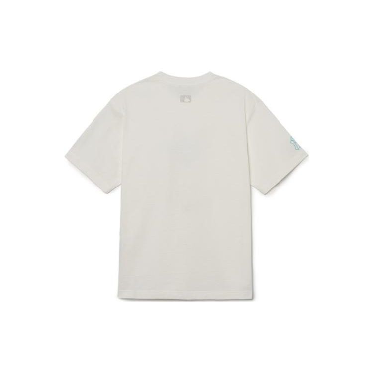 MLB SS23 New York Yankees Cartoon Rabbit Print Breathable Loose Fit Crew Neck Short Sleeve T-Shirt Unisex T-Shirts White 3ATSQ0131-50CRS