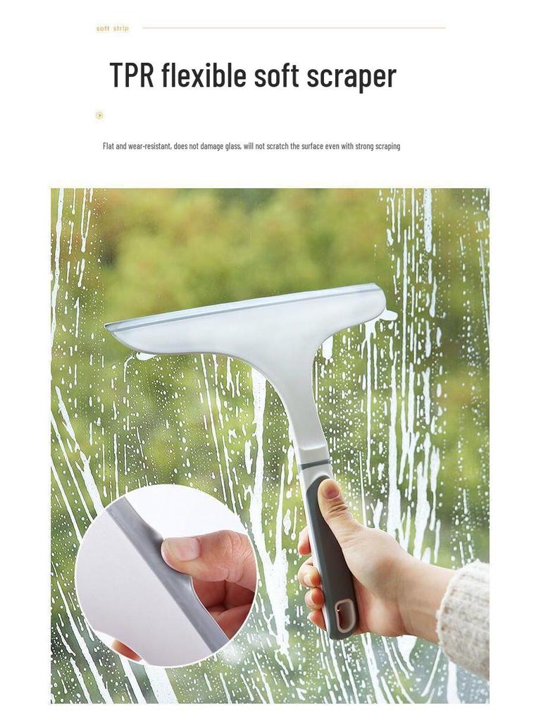 Dual-Sided Glass Cleaning Squeegee & Scraper for Professional Window Care