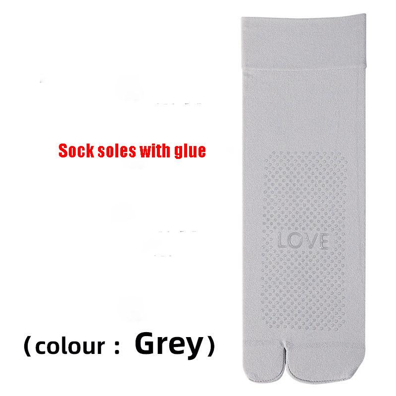 3 Pairs Summer Thin Anti Slip Tabi Socks Short Silk Stockings Womens Mens Solid Color Two Finger Socks Japanese Split Toe Socks