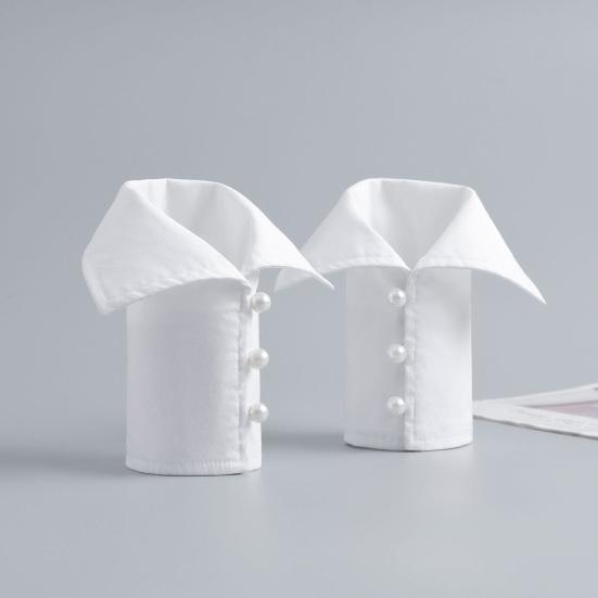 Guler și Manșete False pentru Femei, Guler de Cămașă Alb Detasabil, Manșete de Mânecă pentru Birou, Afaceri, Ocazii Formale