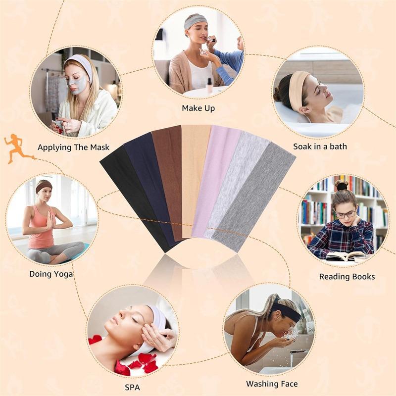 Solid Color Sporty Headband Elastic Sweat-absorbing Wide Hairband Yoga Fitness Running Fashion Outdoor Sports Headwrap