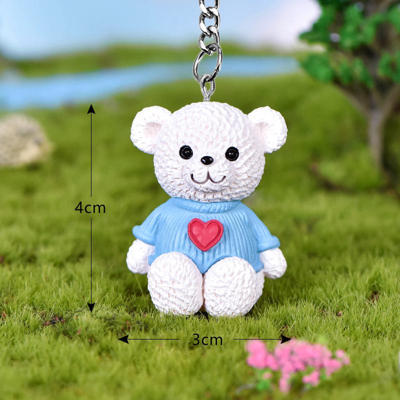 Cartoon Resin Bear Doll Women Men Cute Anime On Bag Car Trinket Jewelry Wedding Party Girls Gift Bag Charm