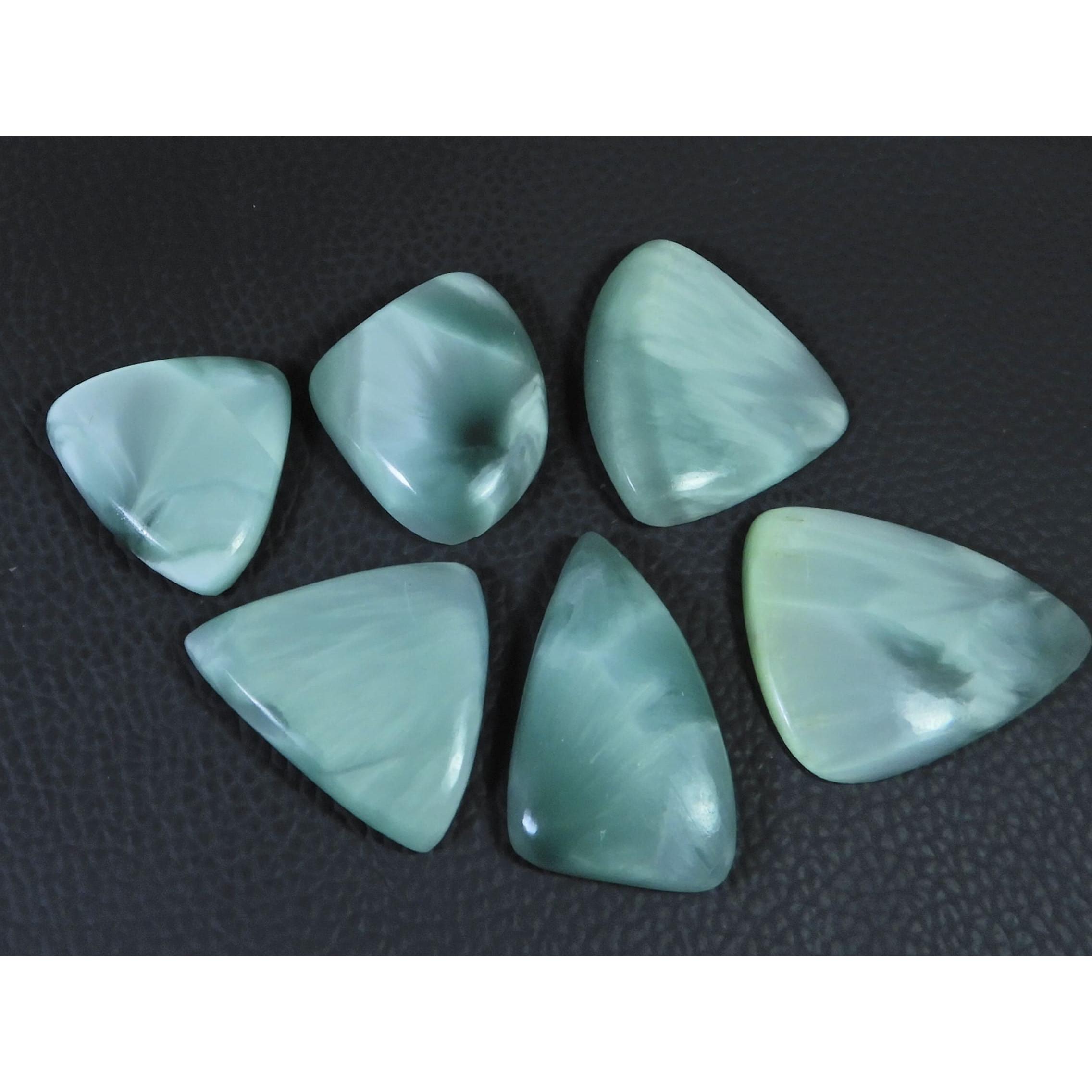 209Cts. Natural Green Hemimorphite Fancy Cabochon Loose Gemstone 06 Pcs Lot C-1574